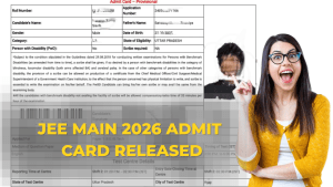 JEE Main 2026 Admit Card Released