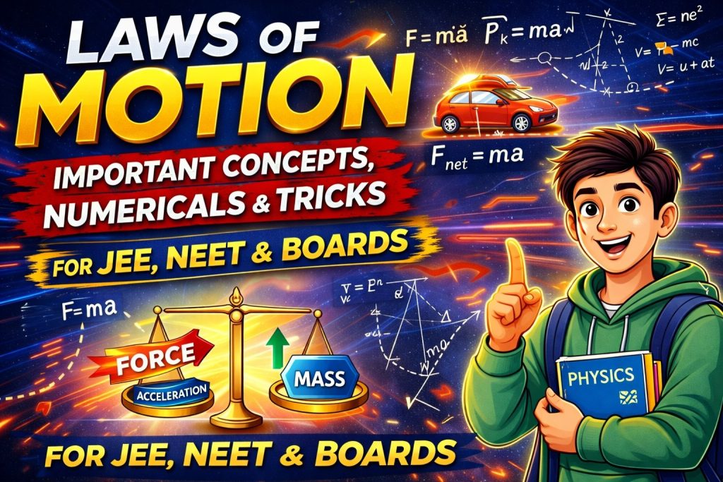 Laws of Motion: Important Concepts, Numericals & Tricks for JEE, NEET & Boards