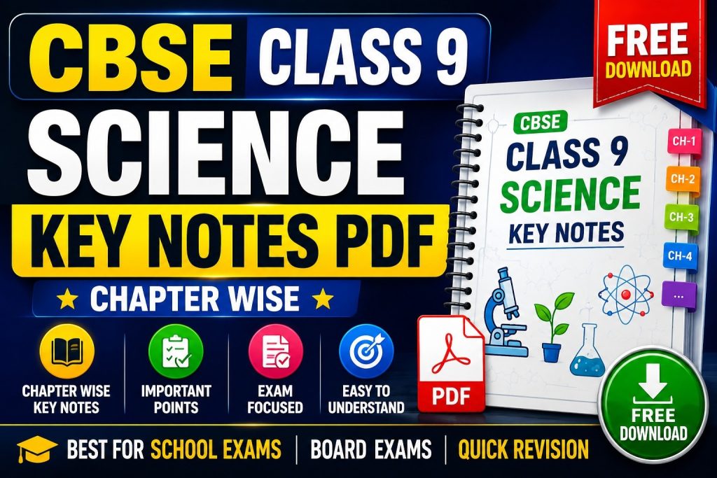 CBSE Class 9 Science Key Notes PDF – Chapter Wise Free Download